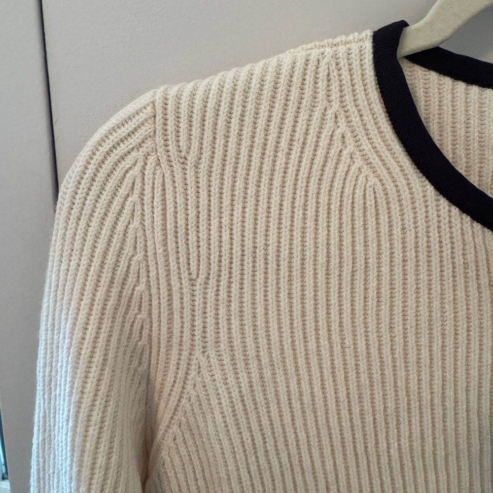 Rag & Bone Ivory Sweater with Dark Edging - Picture 3 of 5